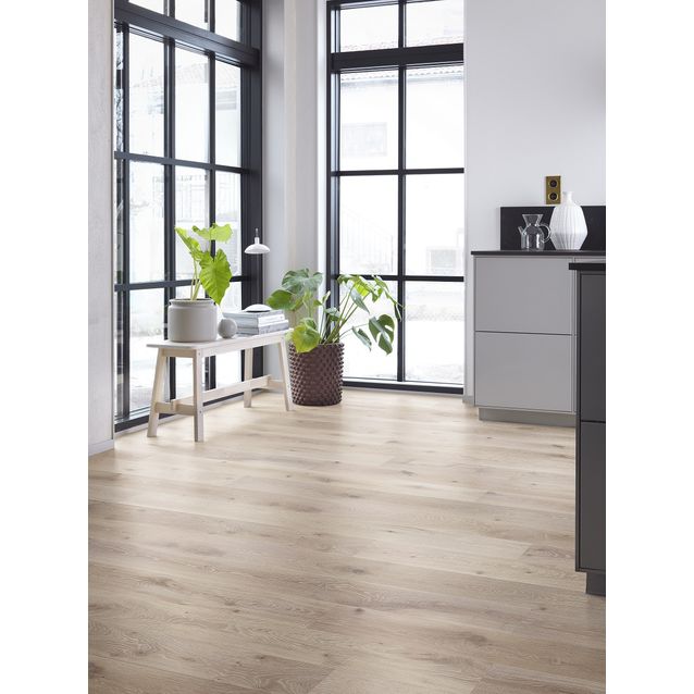 Parketti Tarkett Heritage Tammi Lime Stone vaalea 1-sauva syväharjattu öljyvahattu