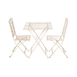 Parvekekalustesetti Chic Home pöytä + 2 tuolia metalli valkoinen