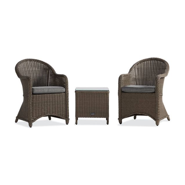 Parvekeryhmä Marcus, 2 Light nojatuolia, pehmusteet, harmaa (98447)