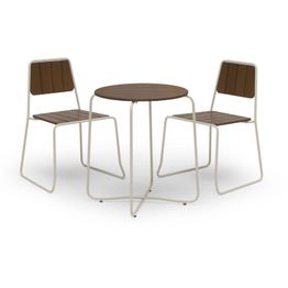 Parvekesetti Sheffield Ø67cm pöytä 2 tuolia ruskea