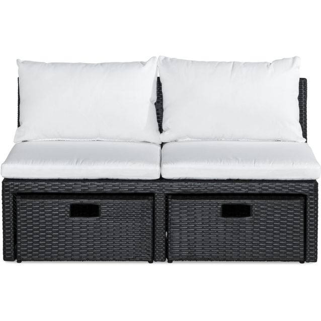 Parvekesohva Bahamas jakkaroilla, musta