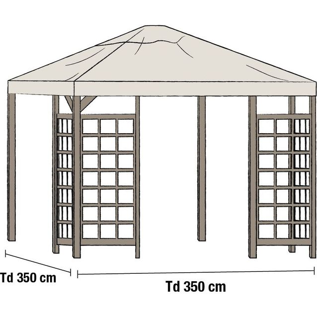 Paviljongin katto Hov 3.5x3.5m beige