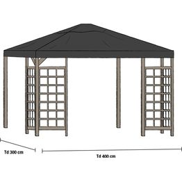 Paviljongin katto Hov 3x4 m musta