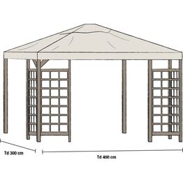 Paviljongin katto Hov 3x4m beige