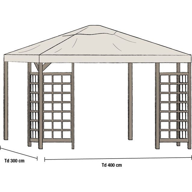 Paviljongin katto Hov 3x4m beige