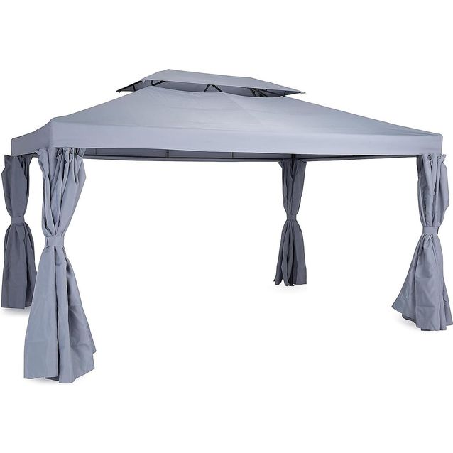 Paviljongin sivuverhot Bermuda 3x4 m vaaleanharmaa