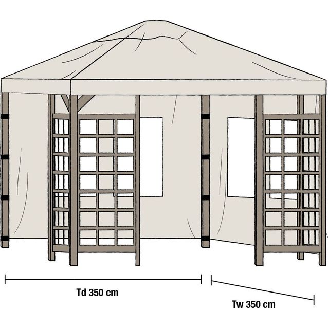 Paviljongin sivuverhot Hov 3.5x3.5m 2kpl beige