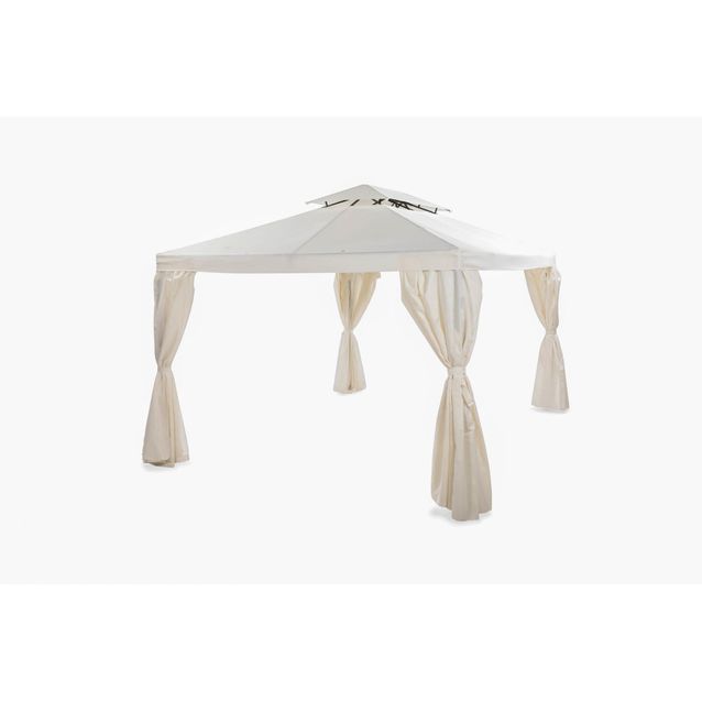 Paviljonki Bermuda 3x4 m, sis. seinät, luonnonvalkoinen