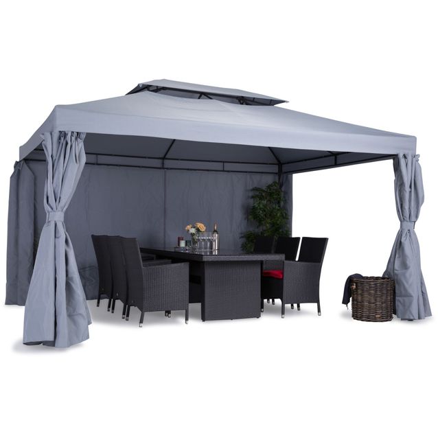 Paviljonki Bermuda 3x4m, ei sis. seiniä, vaaleanharmaa