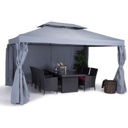 Paviljonki Bermuda 3 x 4 m sis. seinät vaaleanharmaa