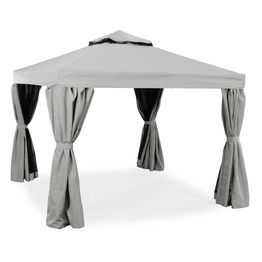 Paviljonki Luxor 3 x 3 m vaaleanharmaa paksu katto