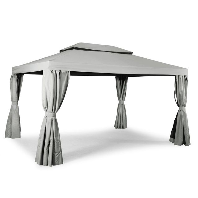 Paviljonki Luxor 3 x 4 m vaaleanharmaa paksu katto