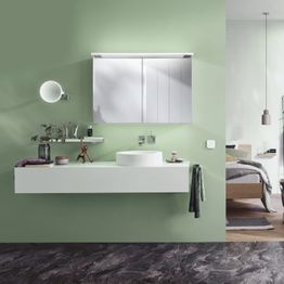 Peilikaappi LED-valaisimella Bathlife Glänsa 1000 mm valkoinen