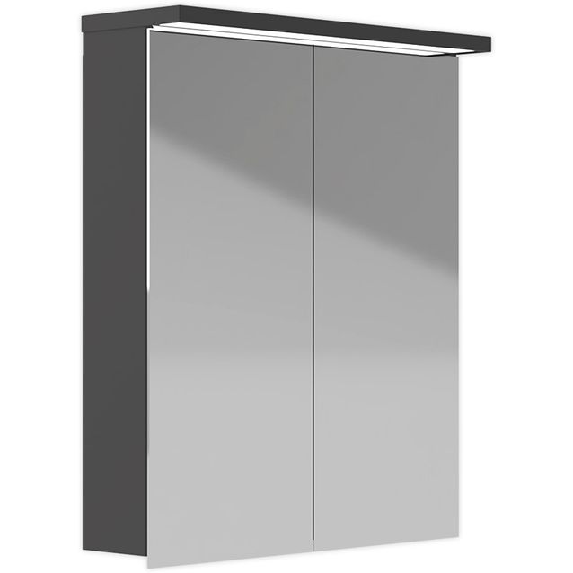 Polaria Peilikaappi LED-valaisimella Klara 600x700mm pistorasia oikea harmaa