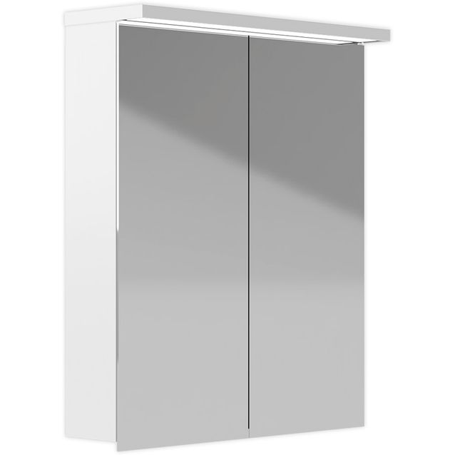 Polaria Peilikaappi LED-valaisimella Klara 600x700mm pistorasia vasen ja vvs valkoinen