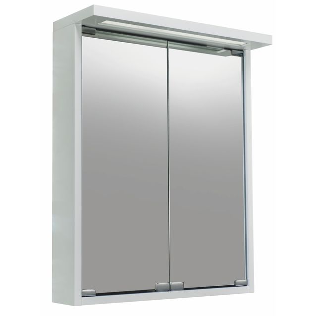 Peilikaappi Noro Alva 550 valkoinen matta valaistuksella ja pistorasialla