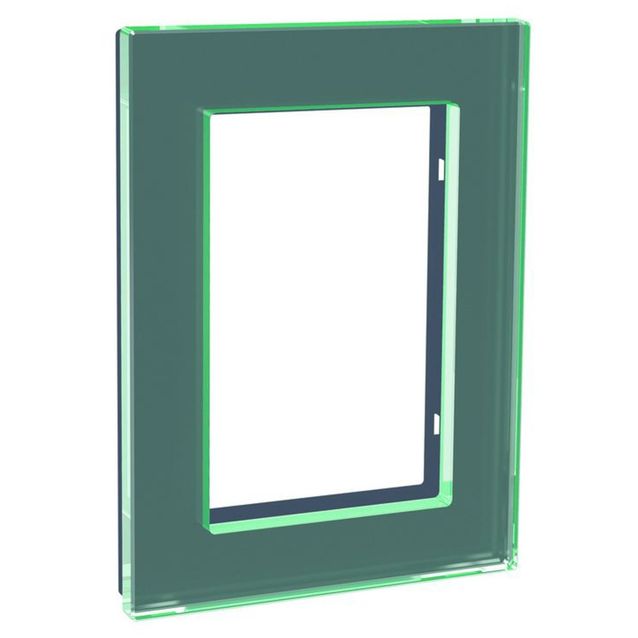 Peitelevy 1-osainen Schneider Electric ExxactSolid, 2-os pistorasiaan, lasi