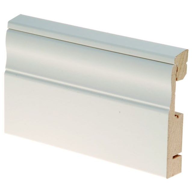 Peitelista johtokotelolla Maler, 19x90x2440mm, MDF, valkoinen