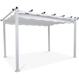 Pergola 2.95x3.95 m laskostettava katto valkoinen