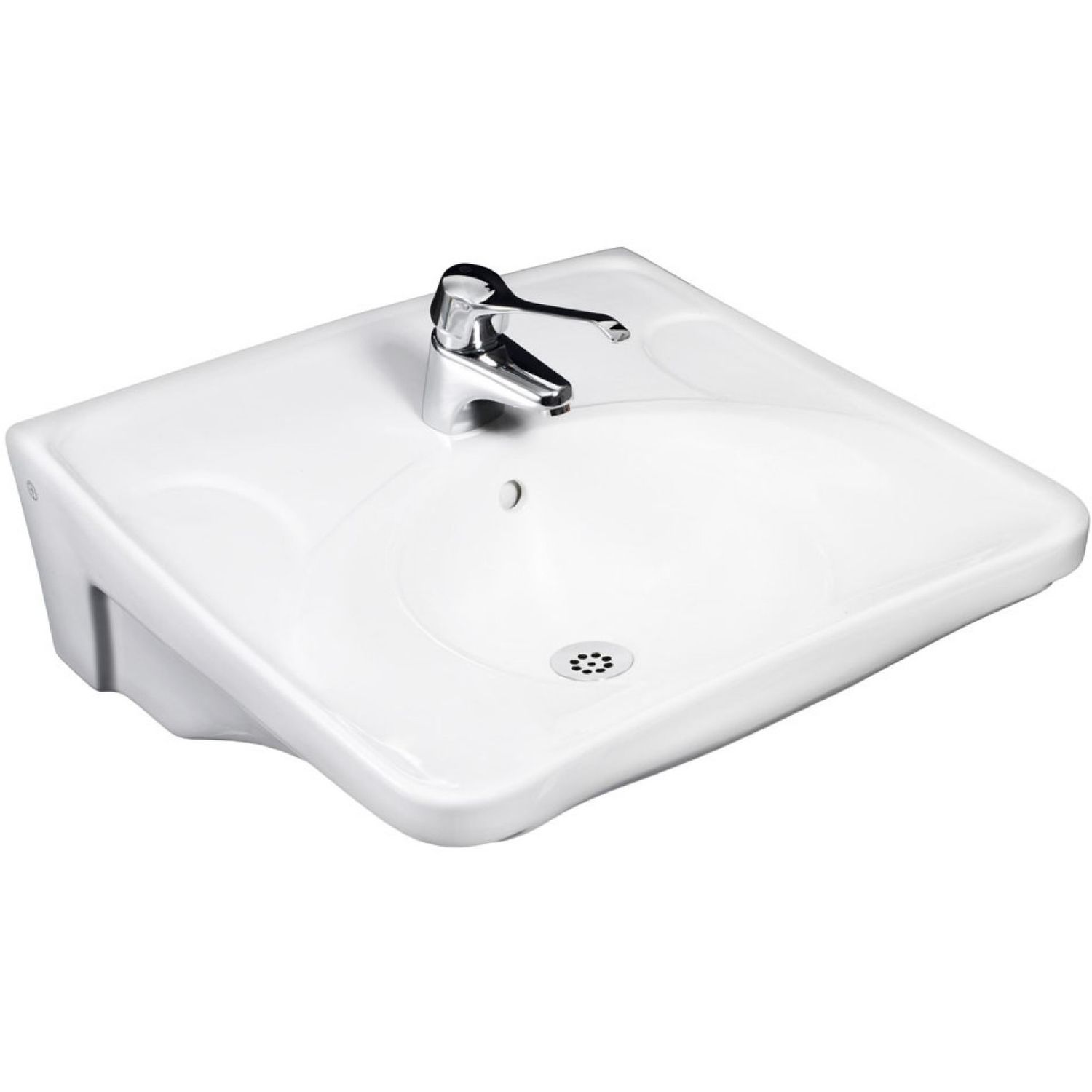 Pesuallas Gustavsberg GBG 740 liikuntarajoitteiselle pulttiasennus 225x600x600 mm valkoinen