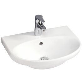Pesuallas Gustavsberg Nautic, 50 cm, pultti/kannatinkiinnitys, hananreikä keskellä, CeramicPlus