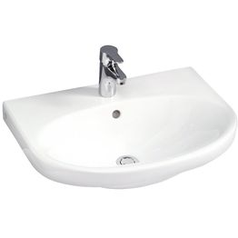 Pesuallas Gustavsberg Nautic, 56 cm, pultti/kannatinkiinnitys, hananreikä keskellä, CeramicPlus