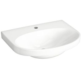 Pesuallas Gustavsberg Nautic, 60 cm, pultti/kannatinkiinnitys, hananreikä keskellä, CeramicPlus