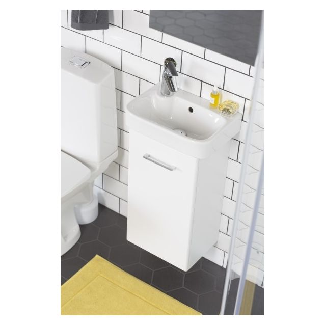 Pesuallas ido Glow 400 vasen kulmikas ylivuotosuojalla