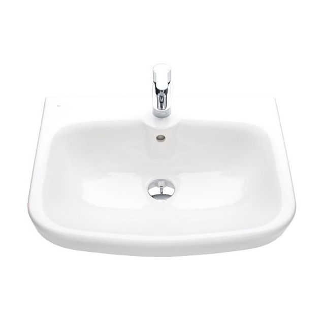 Pesuallas ido Glow 600 kulmikas ylivuotosuojalla hanareikä keskellä