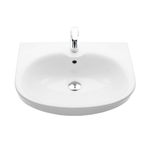 Pesuallas ido Glow 600 pyöristetty ylivuotosuojalla hanareikä keskellä