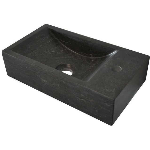 Pesuallas Interia 39-3501 400x220x100mm oikeakätinen luonnonkivi musta