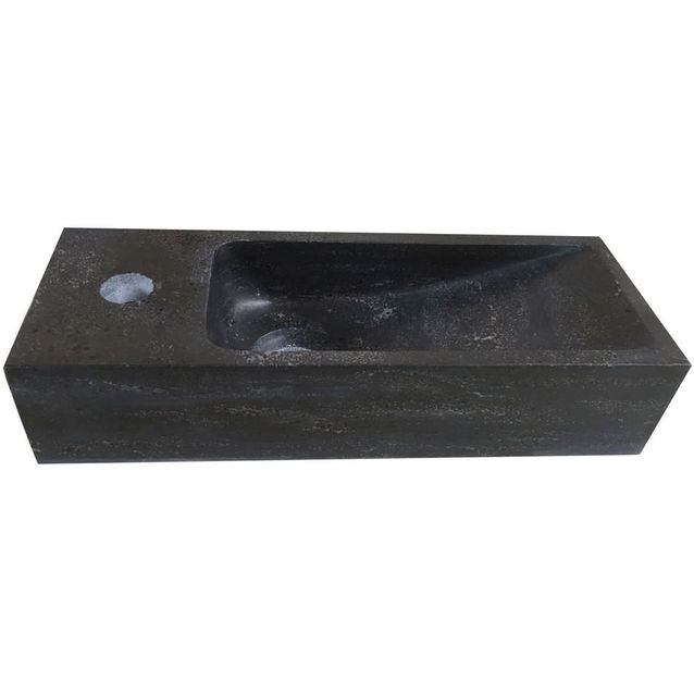 Pesuallas Interia 39-3507 380x140x80 mm vasenkätinen luonnonkivi musta