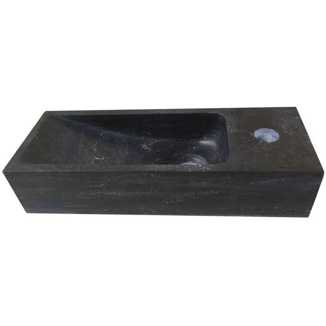 Pesuallas Interia 39-3508 380x140x80 mm oikeakätinen luonnonkivi musta