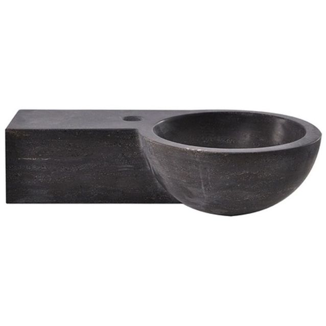 Pesuallas Interia 39-3522 400x230x100 mm vasenkätinen luonnonkivi musta