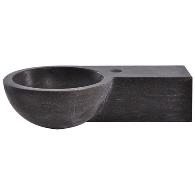 Pesuallas Interia 39-3523 400x230x100 mm oikeakätinen luonnonkivi musta