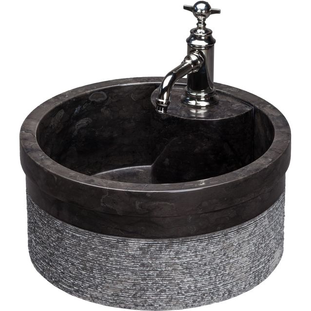 Pesuallas Qualitystone WB SOYAM Ø 450 mm andesiitti musta