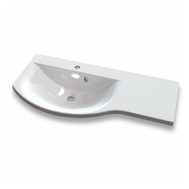 Pesuallas Grip Dali 90 900x435mm valumarmoriallas vasen valkoinen