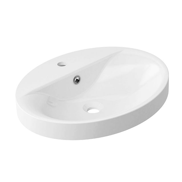 Pesuallas Grip Ellips 550x450mm valumarmoriallas valkoinen