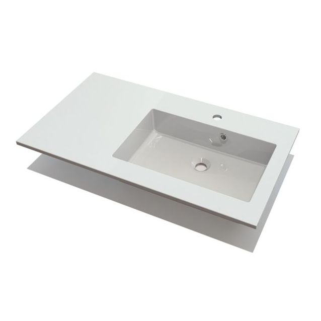 Pesuallas Grip Lauretta 90 900x500mm valumarmoriallas oikea valkoinen