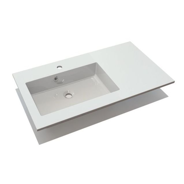 Pesuallas Grip Lauretta 90 900x500mm valumarmoriallas vasen valkoinen