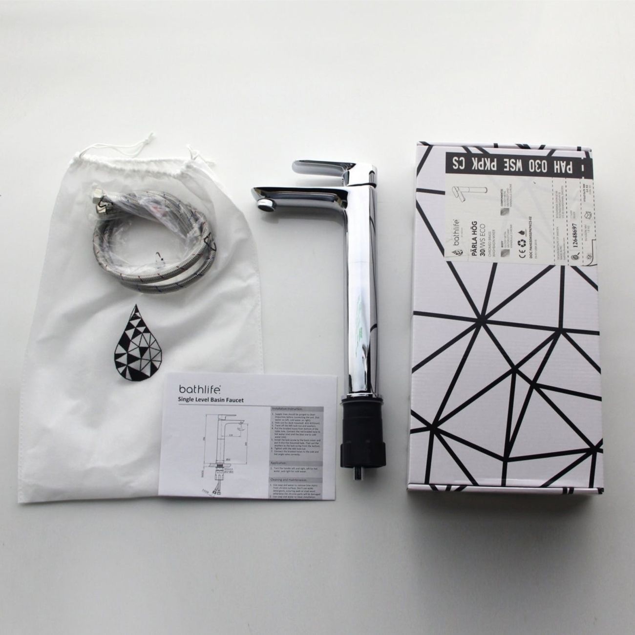 Pesuallashana Bathlife Pärla korkea, kromi lisäkuva 3