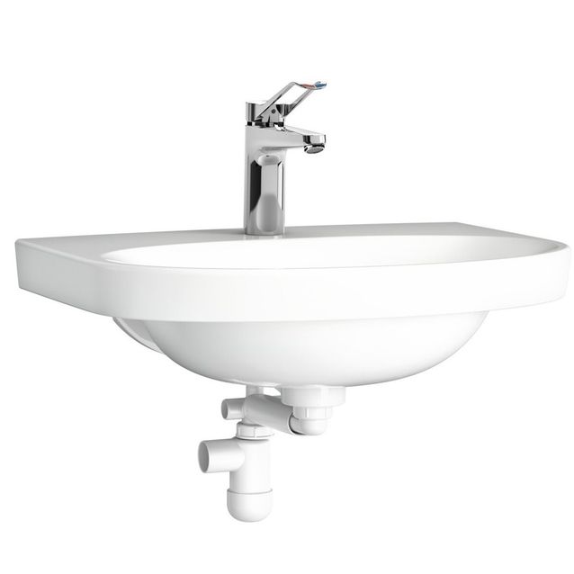 Pesuallaspaketti Gustavsberg Nautic All in One, 60 cm, pesuallashanalla, valkoinen