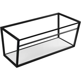 Pesualtaan seinäteline Interia Ska 900 mm mattamusta hyllytasolla