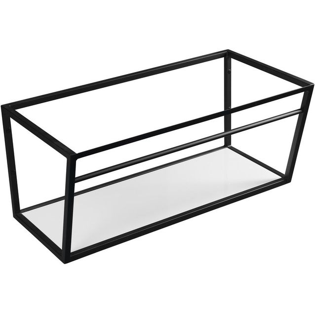 Pesualtaan seinäteline Interia Ska 900 mm mattamusta hyllytasolla