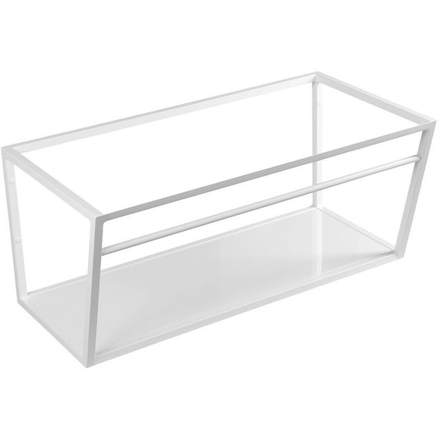 Pesualtaan seinäteline Interia Ska 900 mm mattavalkoinen hyllytasolla