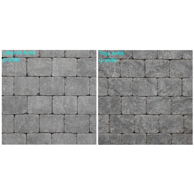 Pihakivi Benders Labyrint/Troja Antik Makro 210x210x50 mm grafiitti