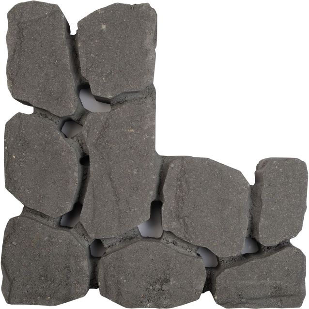 Pihakivi Rudus Louhikivi 400x200x80 mm profiloitu musta