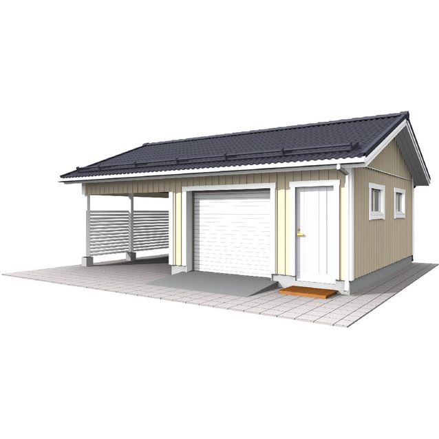 Autotalli ja -katos Piharati C1, 27m²