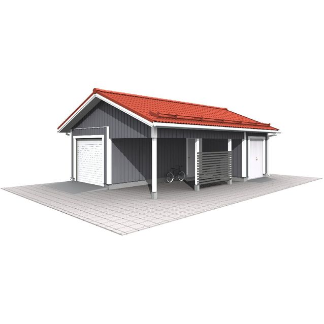 Autotalli ja -katos Piharati C4, 29m²