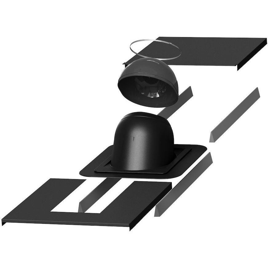 Piippu-läpivienti pyöreälle piipulle Vilpe No. 1, tiili- ja peltikatoille, Ø200–265mm piipuille, musta